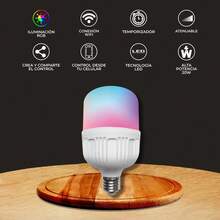 Tecnolite Connect - Foco Inteligente Luz LED RGB Atenuable 20 W, Control App Connect, Compatible con Alexa, WiFi y Bluetooth, Casa Inteligente, Ahorro de Energía, Iluminación Interior y Exterior - 1 - Ver 2