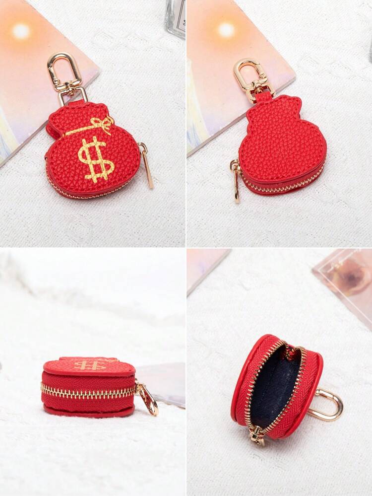 FOREVER MIYIN 熊猫图案零钱包可爱钥匙扣 2025 新款钱袋兼容 Airtag 和钱包可爱钥匙扣迷你钱包带拉链礼物送给女孩女士女士钱包迷你钱包钱包钱包零钱包红色钱袋图案零钱包 - 彩色 - 查看 6