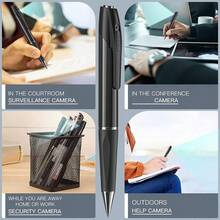 Pen With Audio And Video Recording Function, 1080P FHD Video, Portable Monitoring USB MP3 Player, Rechargeable Battery, Touch And Card Slot, Includes 32GB Memory Card, With Video - Indoor Portable Use - 黑色 - 查看 8