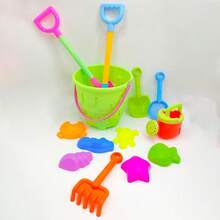 1set Children's Beach Toy Set Baby Playing In Water And Sand Large Sand Shovel Beach Bucket Sand Digging Tool Accessories Color Random - Multicolor - View 8