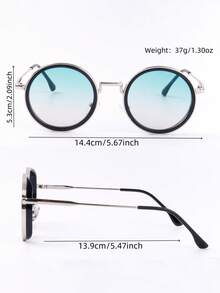1pc New Retro Steampunk Small Round Metal Fashion Glasses Women Men Daily Simple Wild Street Festival Party Wear Fashion Glasses Female Suitable For Daily Casual Wear Glasses - Multicolor - View 7