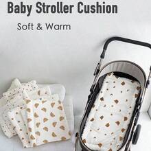 1pc Infant Stroller Seat Cushion, Cartoon Cute Pattern - High Quality 3D Bead Plush, Skin-Friendly Soft, Reversible, Suitable For High View Travel Strollers, Most Baby Carriages, Perfect Gift For Baby On Christmas, Halloween, Thanksgiving