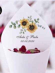 30Pcs Of Set DIY Wedding Cone For Petal Toss, Personalized Confetti Cones, Custom 17 Styles White Paper Cone For Bridal Shower Party Decoration, Multi-Functional, Anti-Mold, Ornamental, Reusable, Exquisite, Stylish, High-Quality, Adorable, Modern, Custom, Unique, Personalized, Son, Daughter, Kids, Kitchen, Dining Room, Bedroom, Office, Living Room, Home, Garden, Tea Room, For Anniversaries, For Birthdays, For Housewarming, For Graduation, Gala Night, Customized Gift Wrap Boxes, Chic Autumn