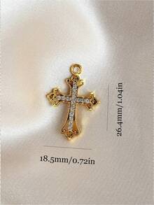 10 件水钻镶嵌合金十字架吊坠耳环珠宝配件适用于 DIY 项链手链