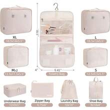 6/8/10 Set Packing Cubes For Travel Luggage Organizer - Cream - View 8