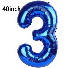 1 quả bóng bay lá kim loại màu xanh lam 32/40 inch, bóng bay polyester cỡ lớn in số 0-9, bóng bay trang trí, có thể tái sử dụng, thích hợp để trang trí sinh nhật, trang trí tiệc, kỷ niệm, trang trí phòng, kỷ niệm ngày cưới, đồ dùng cho tiệc tùng - Màu xanh lam - Xem 25