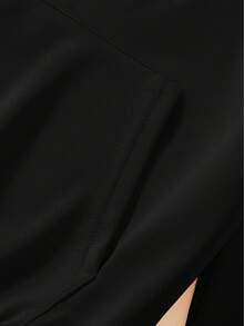 Men's One Size Hoodie With Creative Print - Black - View 6