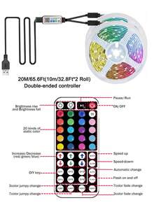 1pc 3.28ft-65.6ft Smart RGB LED Strip Lights, Color Changing Music Sync LED Tape Lights With 44-Key Remote & App Control, Dimmable, Suitable For Bedroom, Living Room, TV Backlight, Kitchen, Bar, Gaming Room, Valentine's Day And Party Decoration - Multi-color light - View 6