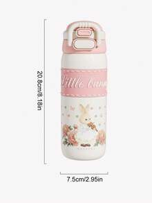 1pc High-Quality Thermal Insulated Tumbler, Portable Double-Wall Stainless Steel Cute Straw Cup