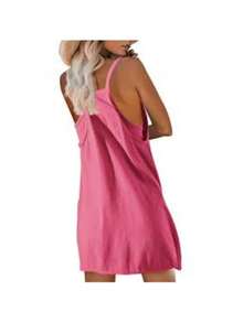 Women's Maternity 2 Piece Outfits Solid Dress Built-In Shorts Pregnancy Loungewear Mama Clothes - Red - View 2