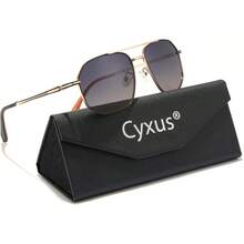 ¡RecomendadoCyxus Lentes de Sol Hombre, Gafas Polarizadas Protección UV 400 para Hombres y Mujeres, Estilo de Moda para Playa, Conducción y Actividades al Aaire Libre¡Top de Temporada - 00-Marco Dorada Lentes Marrón 1021 - Ver 9