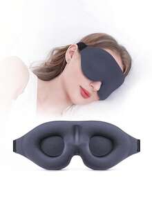 1 szt. Regulowana, zaciemniająca maska do spania 3D, miękka, oddychająca maska na oczy dla kobiet i mężczyzn, łagodzi zmęczenie oczu podczas snu, drzemki, podróży, akcesoria do okularów, poliester, na każdą porę roku
