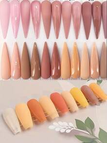 100克/包散装彩色亚克力美甲粉，10色美甲水晶粉套装，10包棕色系列延长/浸粉/雕刻亚克力粉批发