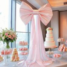 1 pièce Grand nœud papillon coquette pour décor de fond de salle d'anniversaire, décoration murale. Ruban géant à suspendre, décoration murale coquette, accessoire photo parfait pour la décoration de douche de bébé, mariage et fête. 50 cm/19,69 pouces