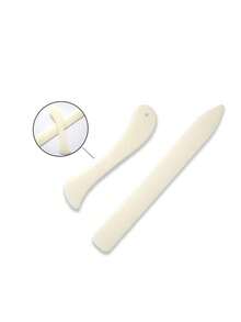 2件套塑料骨刀，适用于纸张折叠、压痕、书籍装订、DIY卡片制作以及其他工艺品，如折纸、卡片制作、皮革制品和书籍装订。