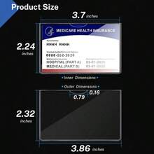 5/16 Pack Medicare Card Holder Protector Sleeves, Clear PVC Waterproof Medical/Credit Card, Business/Social Security Card Protector - Clear Vinyl Plastic Covers For Insurance & Social Security Metro & License Or Credit Cards - 彩色 - 查看 3