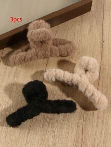 3 eleganckie pluszowe spinki do włosów, modne ozdoby do włosów z klamrami do codziennych fryzur, stylowe akcesoria na Dzień Matki, powrót do szkoły, Święto Dziękczynienia, Boże Narodzenie, prezenty świąteczne, jesienno-zimowe spinki do włosów z klamrami, akcesoria do włosów dla kobiet na wakacje, damska kopertówka do włosów na jesień