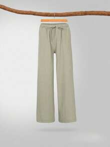 Women's Relaxed Wide Leg Cropped Pants With Pockets, Plus Size Cotton Linen Blend, Lightweight And Breathable, Loose Comfortable Fit, Multiple Color Options, Boho Inspired Style, Simple Versatile Design, Ideal For Everyday Wear, City Walks, Travel Vacations, Work Commute, Back To School Outfits, Casual Date Looks, And Valentine's Day Outfits - 查看 4
