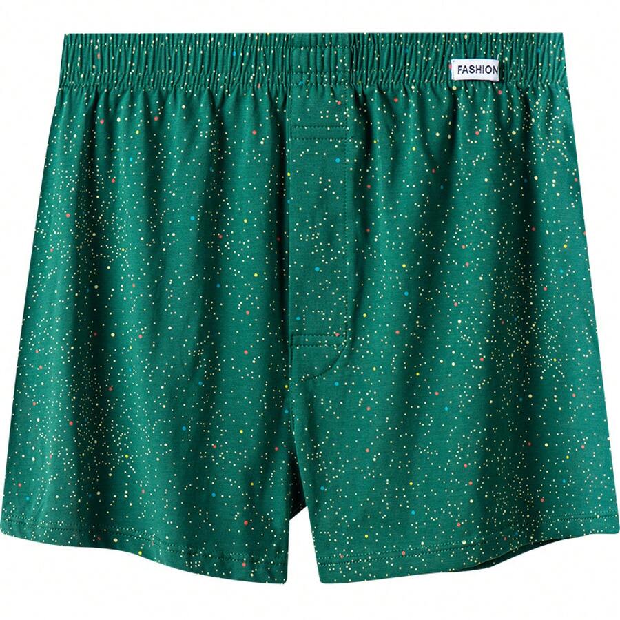 Fashion  Starry Sky Pattern Classic Plus Size Men's Boxer Shorts Cotton Comfortable Four-Corner Underwear Boxer Home Shorts - Green - View 1