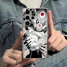 Una funda de teléfono suave y transparente de diseño creativo con un chico anime negro y blanco súper delgado, compatible con Samsung Galaxy S25 Edge, S24, S23, S22, S21, S20, S10 FE, Note20 y 10 Ultra Plus para 4G y 5G. - Mezcla de colores - Ver 1