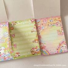 1 Stück modische, originelle Regenbogen-Hasen & Bären Haftnotizen, süßes Cartoon dekoratives Papier für Studenten, hohe Ästhetik