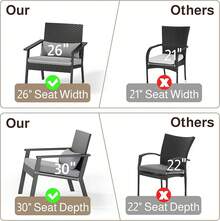3-Piece Wicker Small Outdoor Patio Furniture Set With Glass Table For Balcony, Porch, And Garden (Gray) - 灰色 - 查看 5