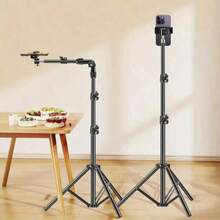 1 Stück ausziehbarer, faltbarer und drehbarer Smartphone Selfie Ständer, Tischstativ für Overhead-Aufnahmen, multifunktionaler Ständer für Livestreaming, Geschenk für Familie und Freunde, ohne Batterie