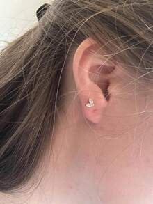 一次性耳洞枪套装，耳洞穿刺套装，自穿耳洞套装，金银耳环，防过敏不锈钢穿孔工具，家用 20G 人造珍珠耳钉和 2mm 3mm 4mm CZ 平背耳钉 - 彩色 - 查看 6