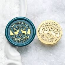 CYFUN DESIGN 1PC 3D Relief Christmas Tree Wax Seal Stamp Head, Christmas Sealing Wax Stamp, Gift Package Wax Seal, Christmas Gift Wax Seal Kit, Wax Sealing Stampfor Envelopes Christmas Cards Wedding Invitations For Christmas Gift Packing - Gold - View 16