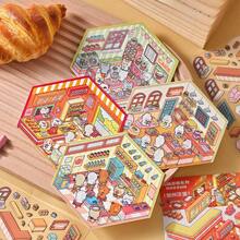3D Miniature Scenic Stickers - Delicious Street Corner Dollhouse DIY Micro Landscape Decorative Materials
