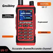 BAOFENG UV-17 Walkie Talkie, Red Single Pack 5/10W Air Band Walkie Talkie 999CH Wireless Cloning Frequency NOAA Six-Band Walkie Talkie, Outdoor Recreation