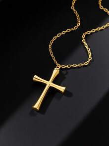 Jesus Cross Necklace For Men Vintage 18K Gold Plated Stainless Steel Necklaces Vintage Goth European & American Fashion Men's Jewelry Accessory Daily Party Wear Birthday Christmas Gifts