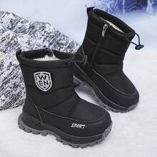 Boys Girls Snow Boots Toddler Kids Winter Boots Water Resistant Warm Side Zipper Shoes(Toddler/Little Kid) - Black - View 19