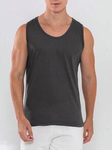 Men's Casual Gym Comfortable Premium Tank Top - Grey - View 5