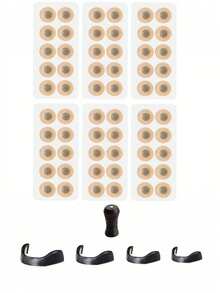 鼻扩张器鼻贴套装 - 增强氧气流动并改善睡眠，米色轻质防汗鼻贴，无需电力或电池，包括 4 种尺寸的鼻托、1 个鼻贴托和 30 个磁性鼻贴，是送给家人、朋友和爱人的完美礼物