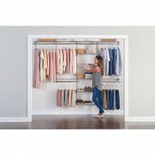Configurations Deluxe Custom Closet Kit 48 Ft. Adjustable Metal Wire Shelving Titanium Finish Expandable Organization System Hardware Included For Home Closet Pantry Laundry Mudroom