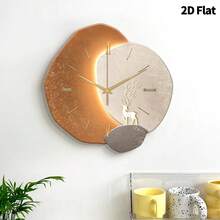 2D Flat 1pc Modern Minimalist Home Decor Wall Clock, Super Quiet Quartz Movement, No Ticking Sound, Silent Decorative Wall Clock Suitable For Living Room, Bedroom And Office, Fashionable Bedroom Wall Clock Decor, Room Decor