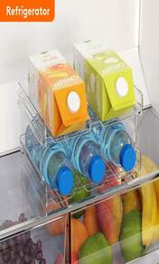 Lifewit Stackable Water Bottle Organizer For Cabinet, Kitchen Pantry Organization And Storage, Plastic Fridge Wine Racks, Tumbler Travel Cup Holder, 2Pack, Hold 6 Bottles