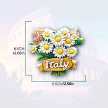 1pc Italian Landmark Fridge Magnet, 3D Resin Milan Duomo, Venice Canal & Italian Motorcycle (Vespa), Travel Souvenir Gift, Home Office Fridge Decor