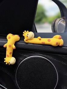 1pc Car Ornament - Cute And Soothing Giraffe Dashboard Screen Doll Rearview Mirror Display Decor, Adorable Interior Car Decoration - one-size - View 6