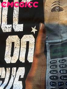 EMCGICC Jesus Shirt,CALL ON JESUS,Y2k,Graphic Shirt Men's Summer Short Sleeved Pure Cotton Comfortable And Breathable Casual Outdoor Street Round Neck T-Shirt, A High-Quality Fashion Brand, A Surprise Gift For Family And Friends.Graphic Tees Men,God Shirts - 黑色 - 查看 6
