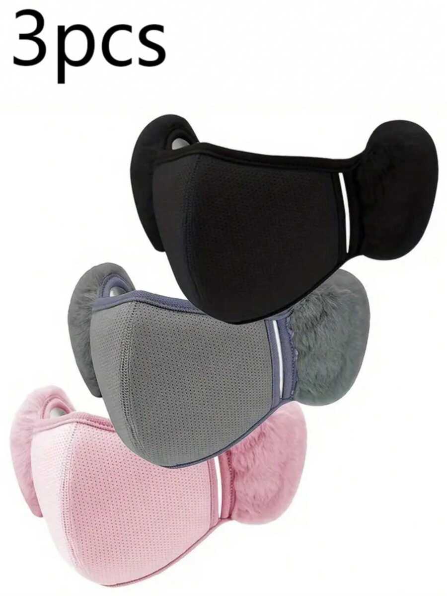 3 Stücke bequeme Fleece Ohrenwärmer Gesichtsmaske - elastische Wärme | Winterkälteschutz, verstärkter Fleece 2-in-1 Wind- und Kälteschutz Gesichtsmaske und Ohrmaske, geeignet für Jungen und Mädchen