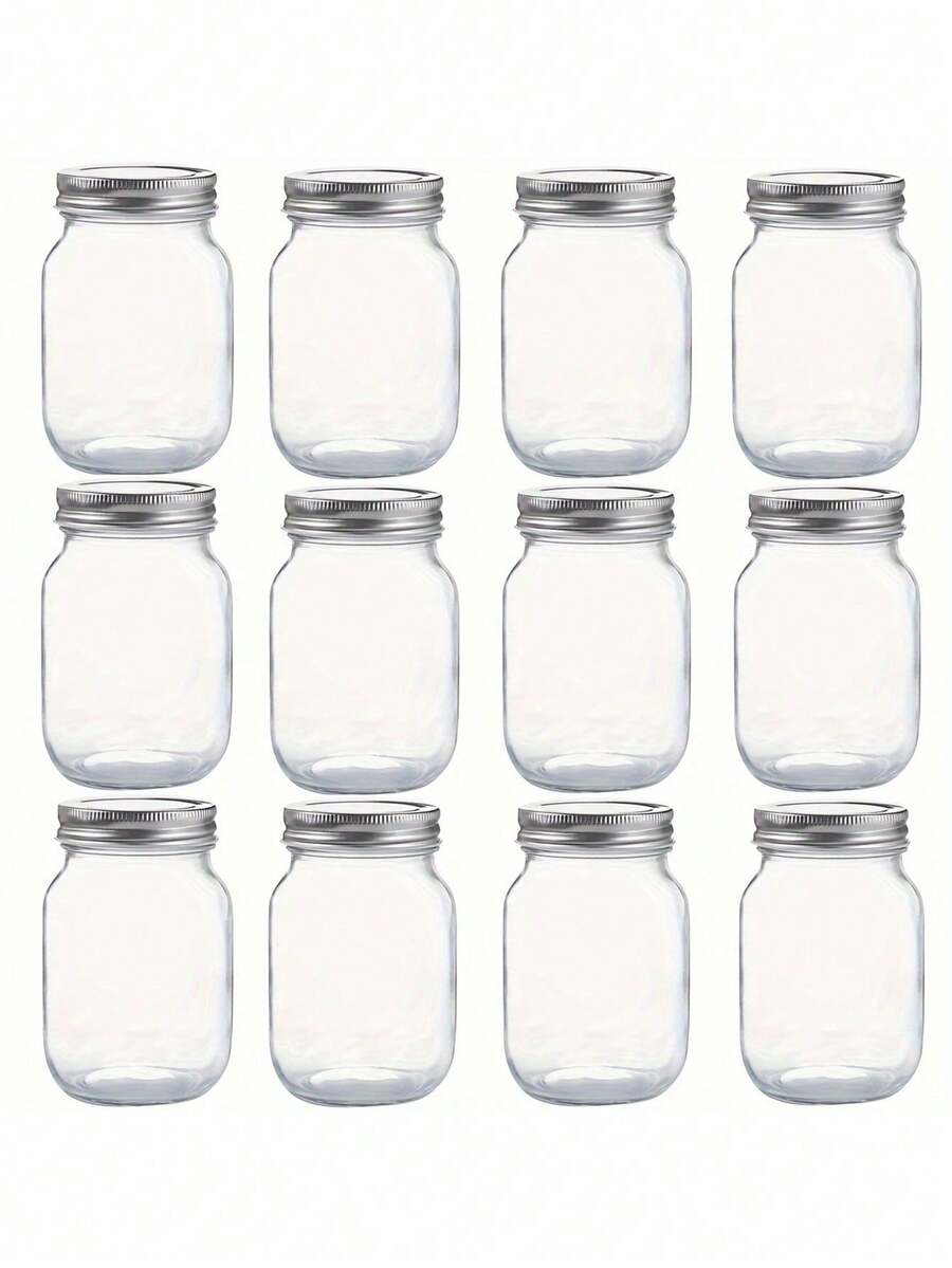 Bocaux en verre scellés pour le stockage alimentaire, idéaux pour conserver le thé, les céréales, les noix, les collations, les grains de café, le sucre, les bonbons, les biscuits, les épices, les fournitures de cuisine et le yaourt. Boîtes alimentaires transparentes portables. Bocaux de rangement de cuisine pour les céréales. Cadeaux de mariage, cadeaux de Noël, cadeaux d'Halloween