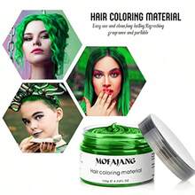 Temporary Hair Color Wax Hair Coloring Styling Wax Colored 4.23.Oz LongLasting Definition Hairstyle Cream Cosplay Party Green