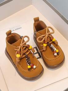 1 Pair Minimalist Versatile, Fashionable Casual Autumn/Winter New Charm Ankle Boots, Shoes, Suitable For Kids Boys And Girls