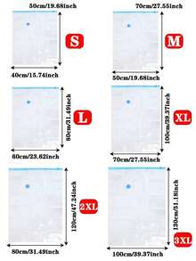 5 piezas Bolsas de almacenamiento al vacío, Bolsas de compresión extra gruesas a prueba de agua y aire para edredones, ropa, viajes, dormitorio, bolsas reutilizables ahorradoras de espacio, ideales para regalos de Navidad