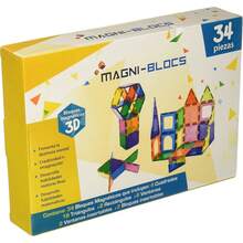 Imanes de Enseñanza, Set de 34 Piezas, Bloques Magnéticos 3D, Formas Geométricas Magnéticas Educativas para Niños, Rompecabezas Magnéticos Tridimensionales - 1 - Ver 6