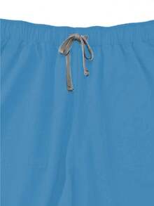 Set Seragam Medis Lengan Pendek Leher V Hitam, Seragam Medis untuk Dokter & Perawat - Baby Blue - View 7