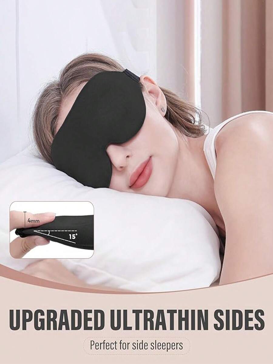 1 szt. Regulowana, zaciemniająca maska do spania 3D, miękka, oddychająca maska na oczy dla kobiet i mężczyzn, łagodzi zmęczenie oczu podczas snu, drzemki, podróży, akcesoria do okularów, poliester, na każdą porę roku