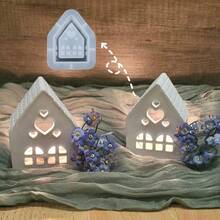 DIY rășină mucegai gol inimă casă decor lumânare suport mucegai acasă decorare piedestal picurare lipici ipsos gol inimă atmosferă silicon mucegai